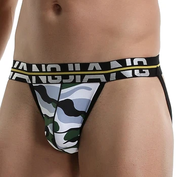 

Sexy Men Underwear Jockstrap Printed Jocks Bikini G-strings Men Thong Male Panties Briefs Gay Underwear Thongs