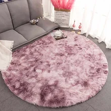 160 см нордический ins круглый пестрый галстук-Краска Градиент ковер журнальный столик для гостиной коврик длинные волосы моющийся спальный детский игровой коврик