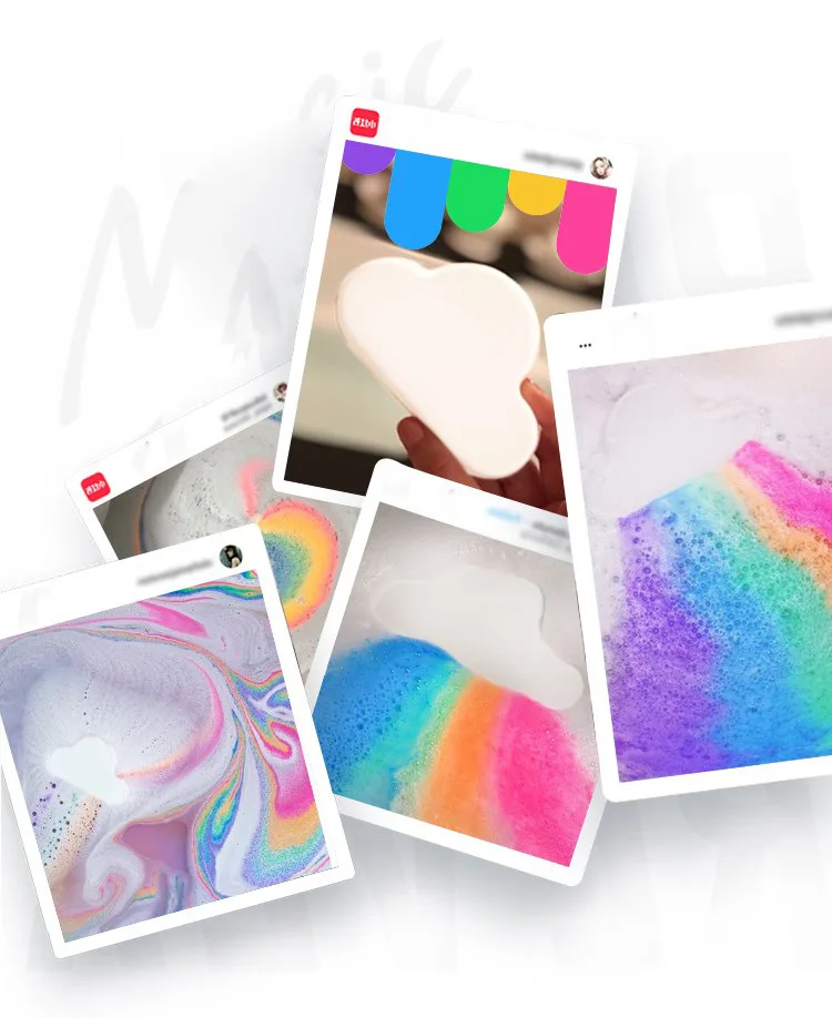 New Natural Skin Care Cloud Rainbow Bath Salt Exfoliating Moisturizing Bubble Bath Bomb Ball Handmade Skin-care Bath Bomb Bubble