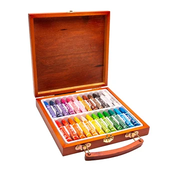 

24 Colors Sketching Art Supplies Kids Gift Non Toxic DIY Crayons Set Drawing Students Painting Tool Stationery Graffiti Wood Box