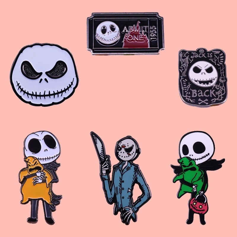 Эмалированная брошь Jack Skellington в виде короля тыквы на Хэллоуин булавки значки для