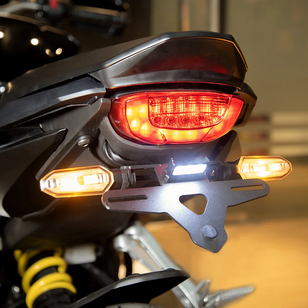 Motorcycle License Plate Holder Fender Eliminator For Honda CB650R CBR650R 2021+ - Black Steel Bracket
