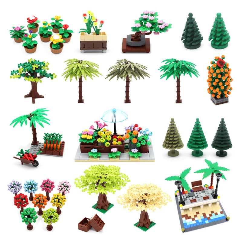 City Friends Seria Części Kwiaty Doniczkowe Drzewa Sklep Farm Building Blocks Moc Blokowanie Akcesoria Miejskie Cegła Na Zabawki Dla Dzieci Prezenty