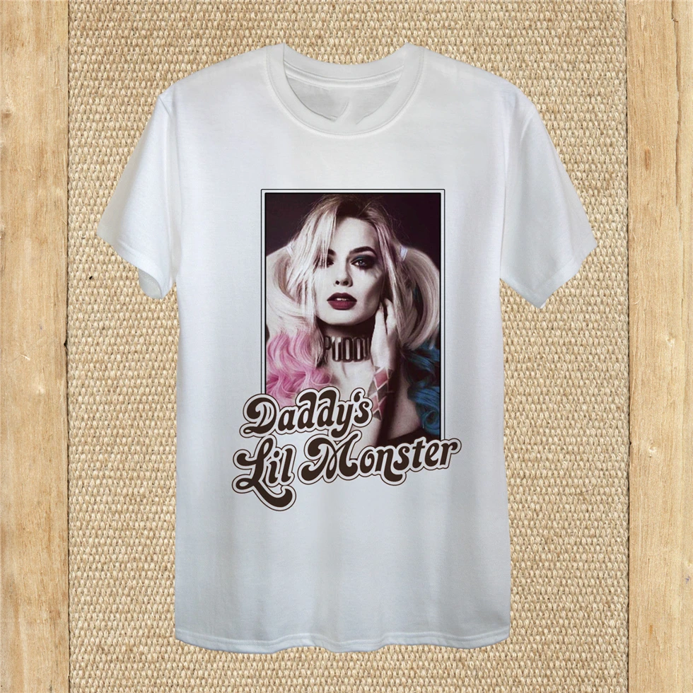 Harley Quinn Daddy'S Little Monster Футболка 100% хлопок унисекс женская футболка с длинным