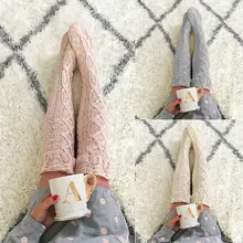 Зимние длинные теплые гетры, Вязаные гольфы, женские манжеты для ботинок, носки, обтягивающие чулки для девочек, Polainas