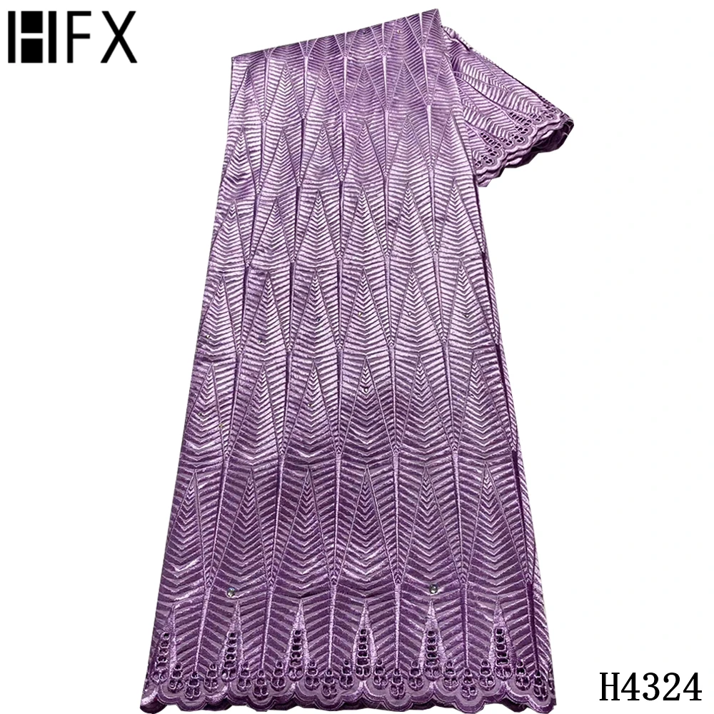 HFX Best Quality Plain Color African 100% Cotton Soft Swiss Voile Lace Fabrics 5Yard Embroidery In Switzerland Sewing H4324 | Дом и сад