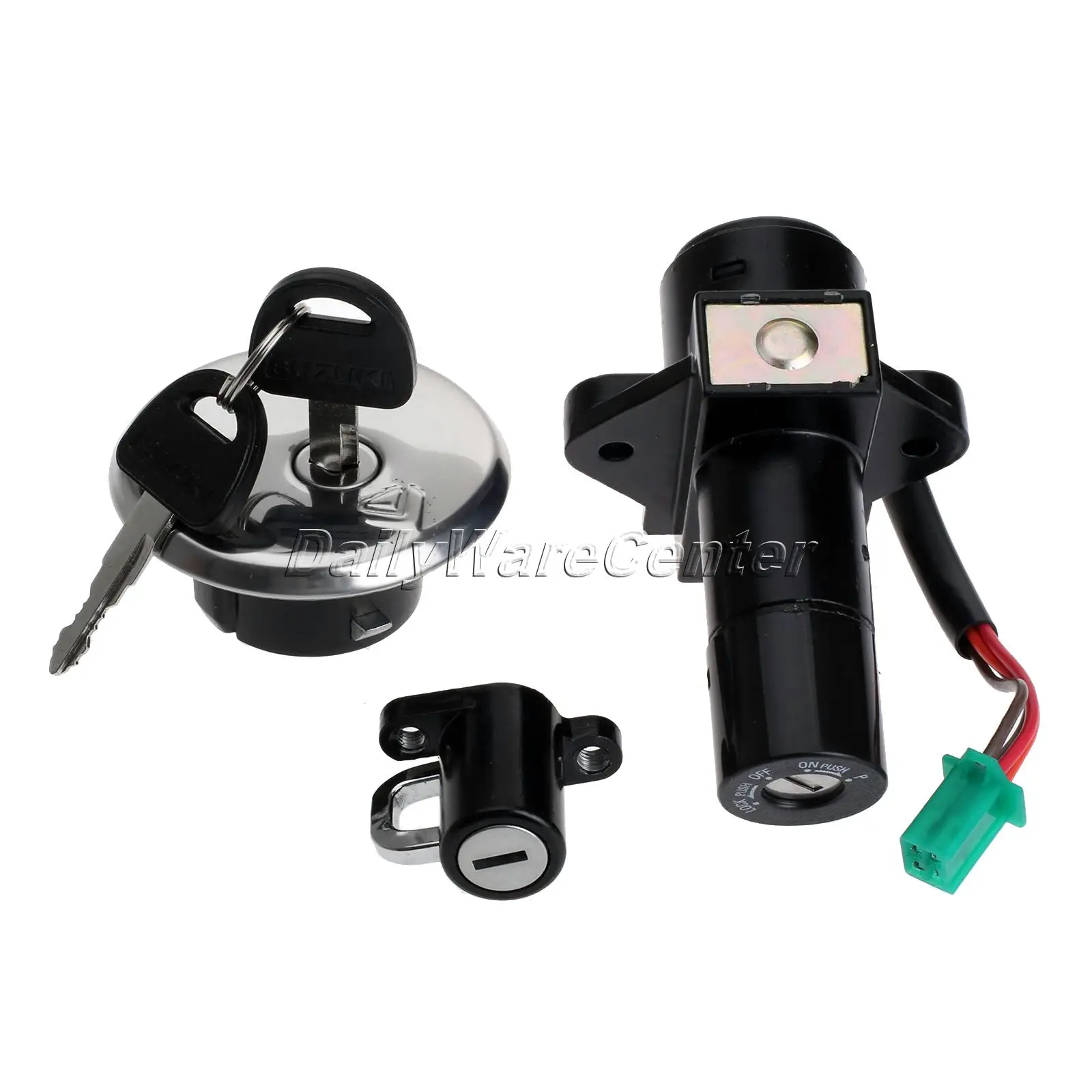 Алюминиевый Замок зажигания + крышка топливного газа замок сиденья ключи для Suzuki