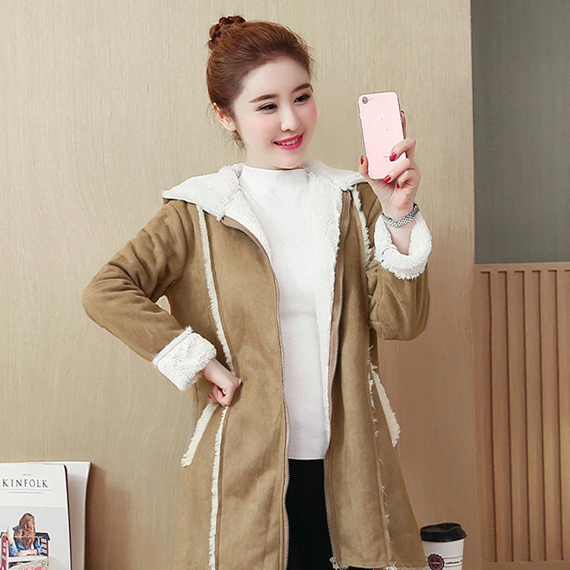 Autumn Coat for Pregnant Womens Size M-2XL Maternity Hoodies Women Kangaroo Baby Carrier Jacket Outerwear Warm Wool Liner