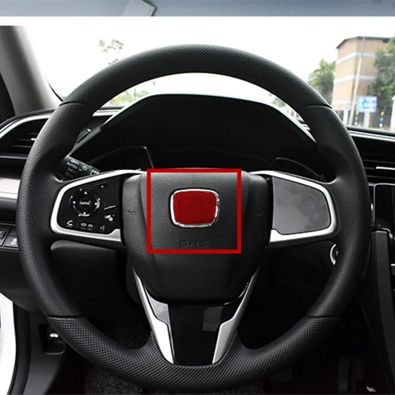 Черная серебристая красная наклейка на рулевое колесо автомобиля с логотипом H