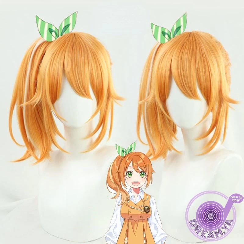 Hanayori Joshiryou Vtuber Cosplay Wig Orange Long 40cm Ponytail