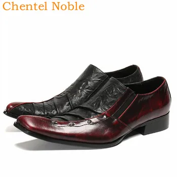 

2020 Brand Chentel Rivet Loafers Men Casual Shoes High Quality Real Leather Flats Bottoms Dress Office Shoes Men Mixed Color