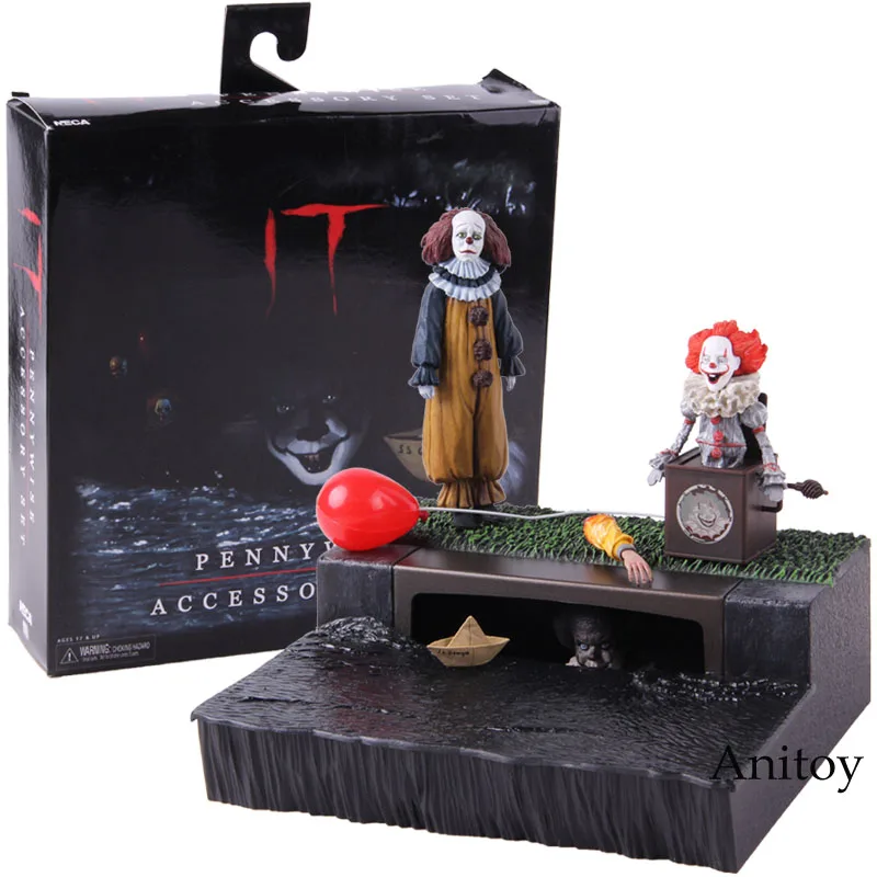 NECA Stephen King's It Pennywise набор аксессуаров ПВХ клоун Pennywise фигурка Коллекционная модель игрушки - Цвет: A with colorful box