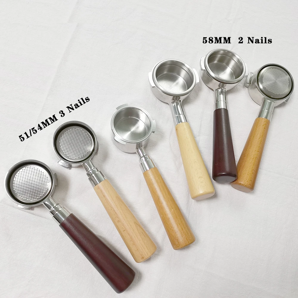 51/54/58mm Stainless Steel Bottomless Portafilter Coffee Espresso Machine Handle Dosing Ring With Magnet Wareset For Delonghi