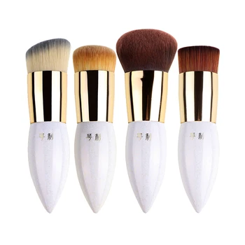 

Professional Make Up Brush Foundation Brush Short Handle Soft Synthetic Fiber Cosmetic Tools White Handle Makeup Brushes
