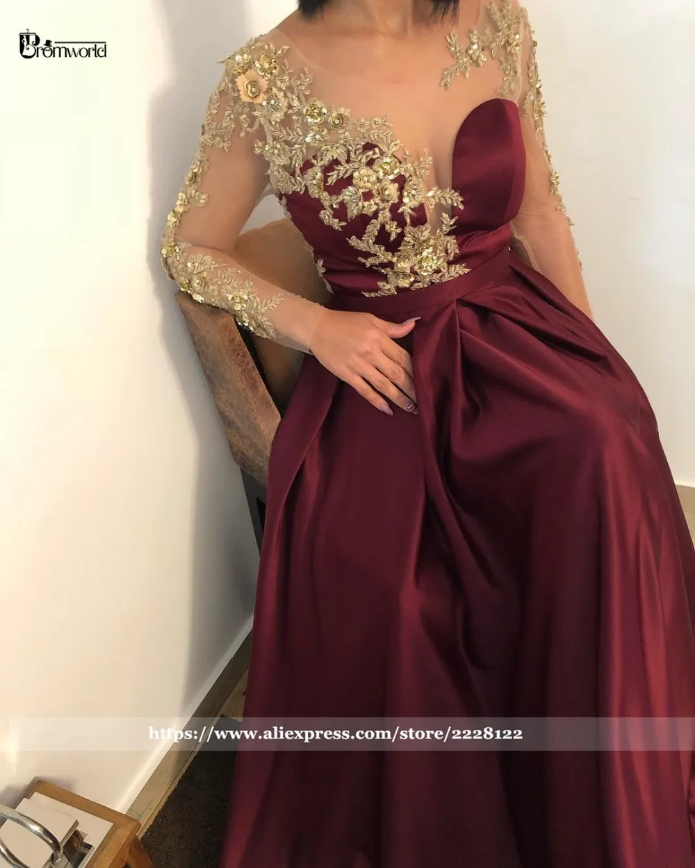 Elegant Burgundy A Line Evening Dresses 