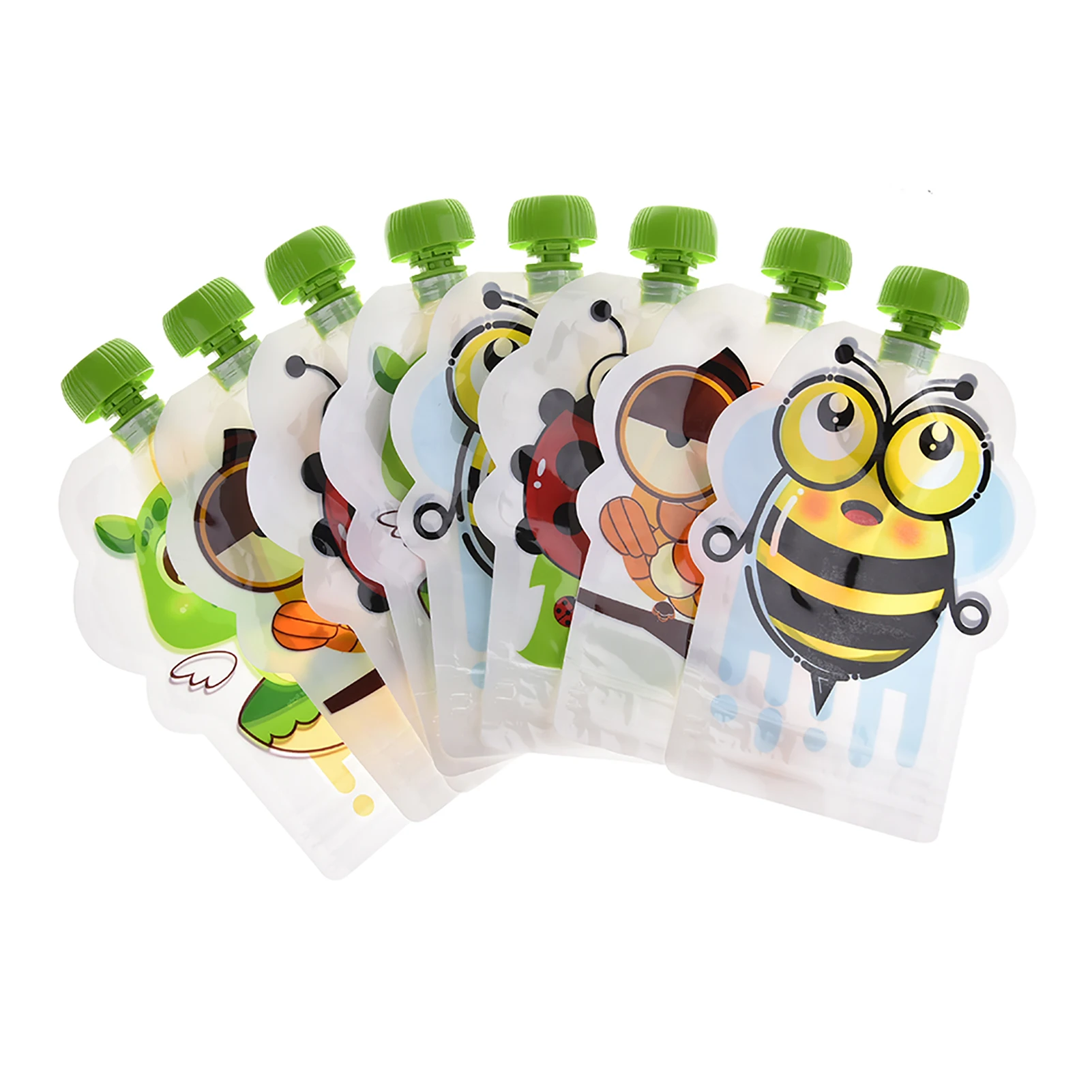 8pcs Baby Food Storage Pouch Portable BPA-Free Reusable Sealed Complementary Food Pouch Homemade Puree Pulp Storage Bag baby food storage containers portable food storage box food pouch