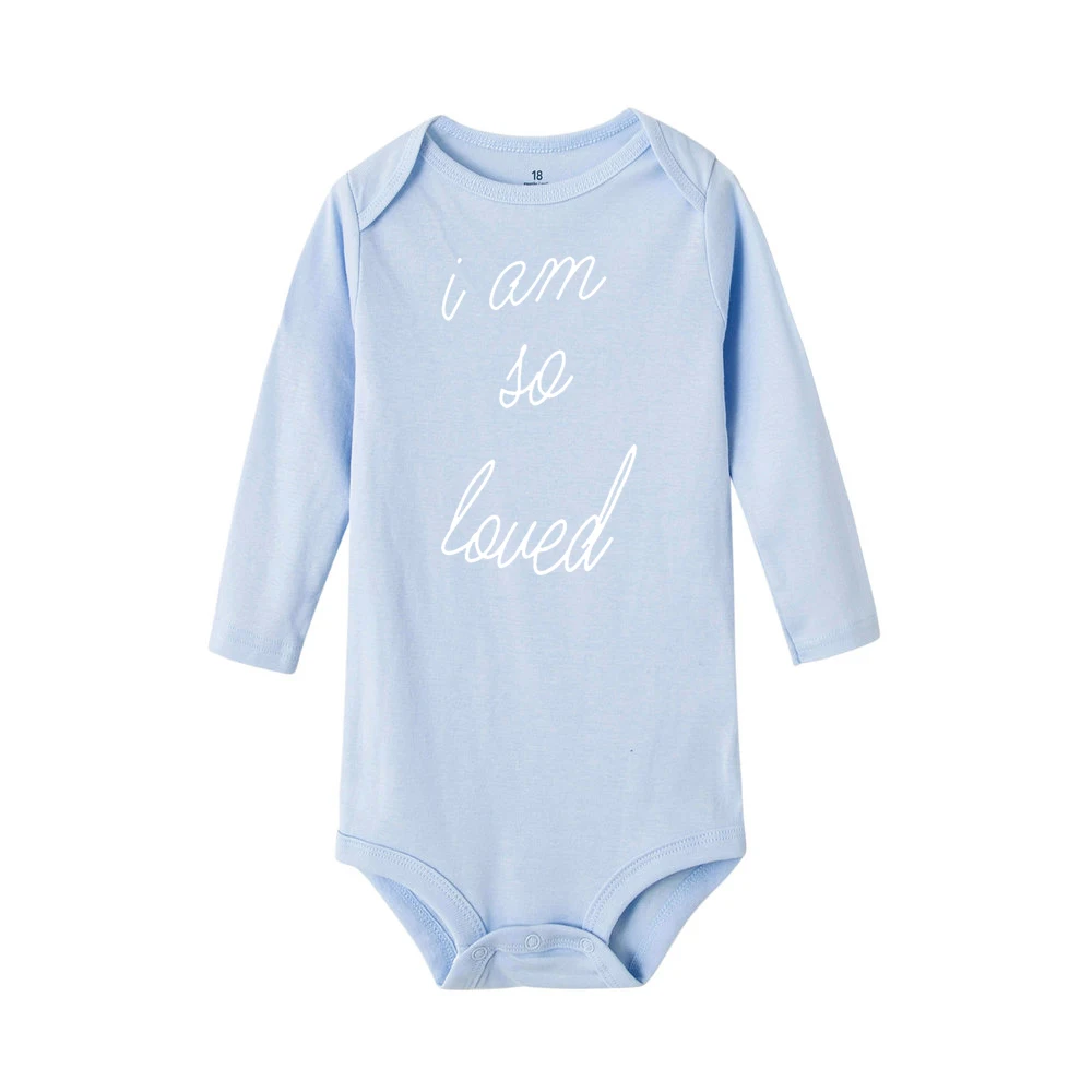 R798-LRPLB- Детские комбинезоны для новорожденных с надписью «I Am So Love»; детская одежда с длинными рукавами; одежда для маленьких мальчиков и девочек; боди; Забавный милый детский комбинезон; мягкая одежда - Цвет: R798-LRPLB-