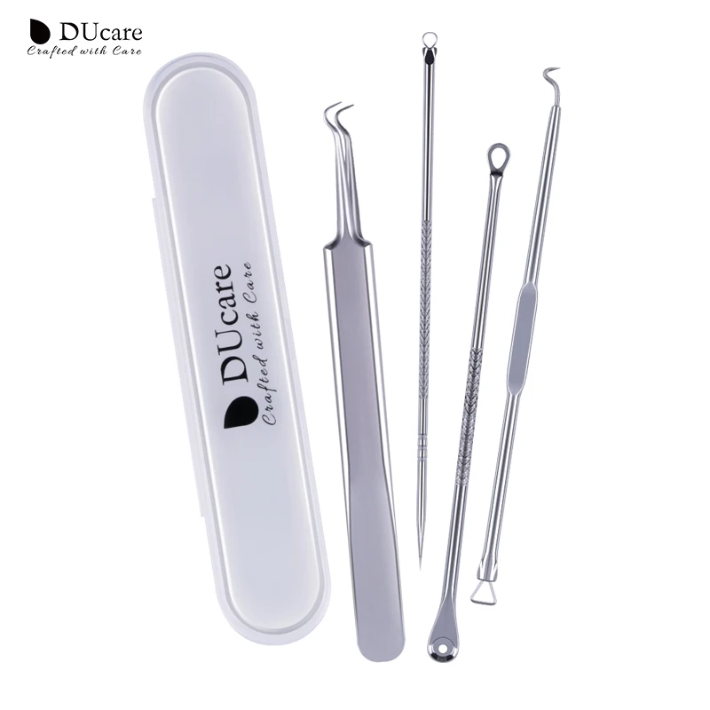 DUcare 4PCS Acne Blackhead Removal Needles Stainless Steel Pimple Extractor Comedone Cleaner Skin Clean Care Tools Kit DUcare 4PCS Acne Blackhead Removal Needles Stainless Steel Pimple Extractor Comedone Cleaner Skin Clean Care Tools Kit