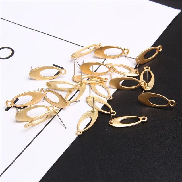 Zinc Alloy Golden Flowers Base Earrings Connector Charms 