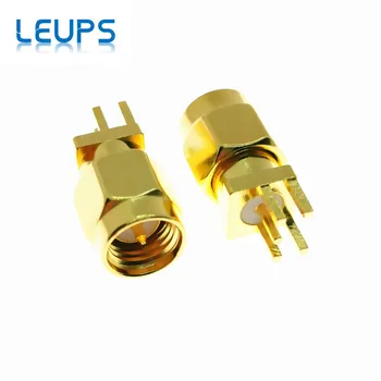 

100PCS SMA Male Plug Solder Edge PCB Clip Mount RF Connector 1.6mm Spacing