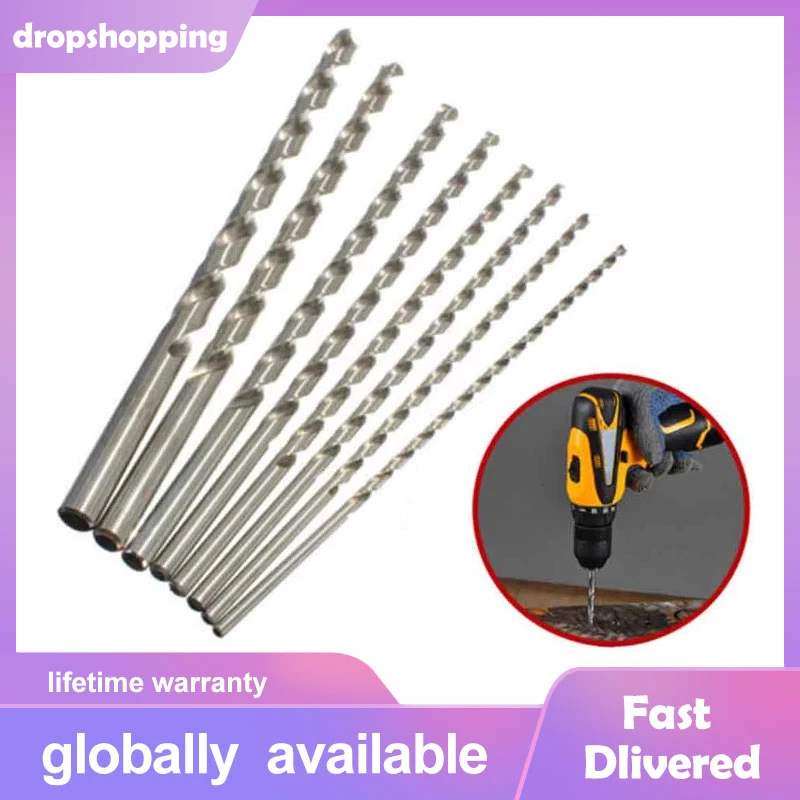 2-6mm Length160/200/250/300mm Extra Long HSS Drill Bit Set Holesaw Hole Saw Cutter Drilling Kit for Wood Steel Metal Alloy