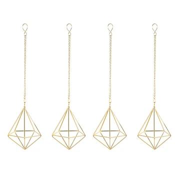 

4 Pcs Nordic Style Hanging Tillandsia Air Plant Rack Wall Hanging Geometric Metal Tillandsia Air Plants Rack Holder