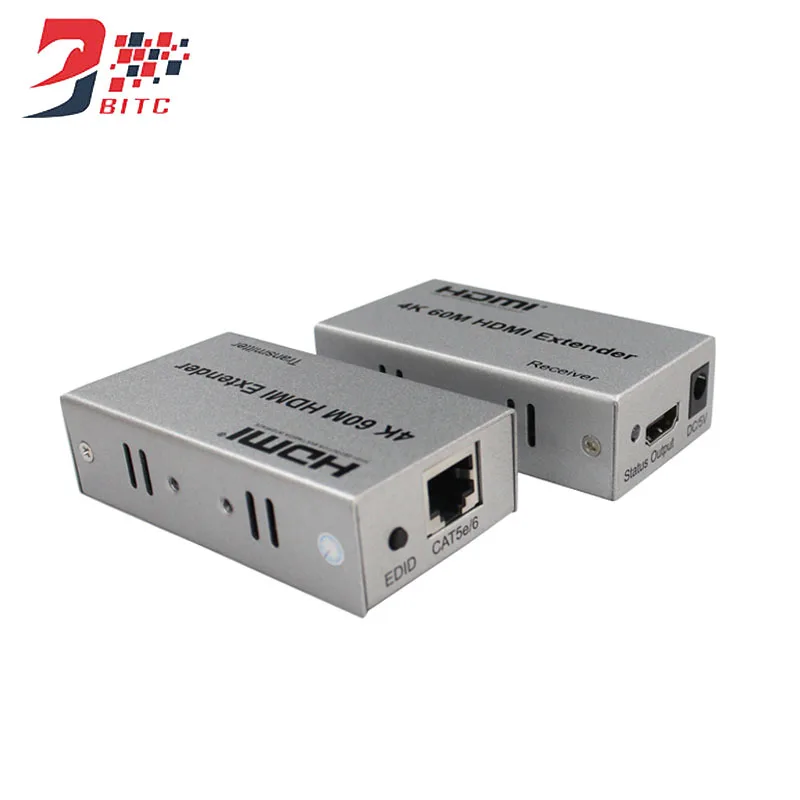 SZBITC 4K HDMI удлинитель 60 м через один CAT5E/CAT6 сигнальный кабель 3D HDMI передатчик приемник для DVD XBox PS3 PS4