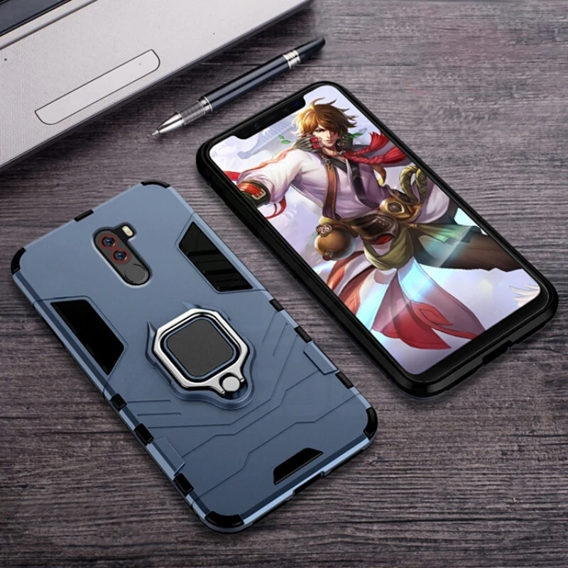 

Stander Case For Pocophone F1 Case TPU Ring Holder Cover Case For Xiaomi Pocophone F1 Poco F1 Case Phone Fundas Protection 128GB