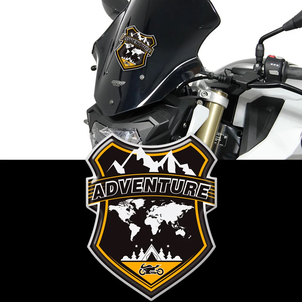 Motorcycle Stickers ADV Adventure Windshield Windscreen Luggage Aluminum Case For BMW Honda Yamaha Moto Guzzi Benelli Suzuki