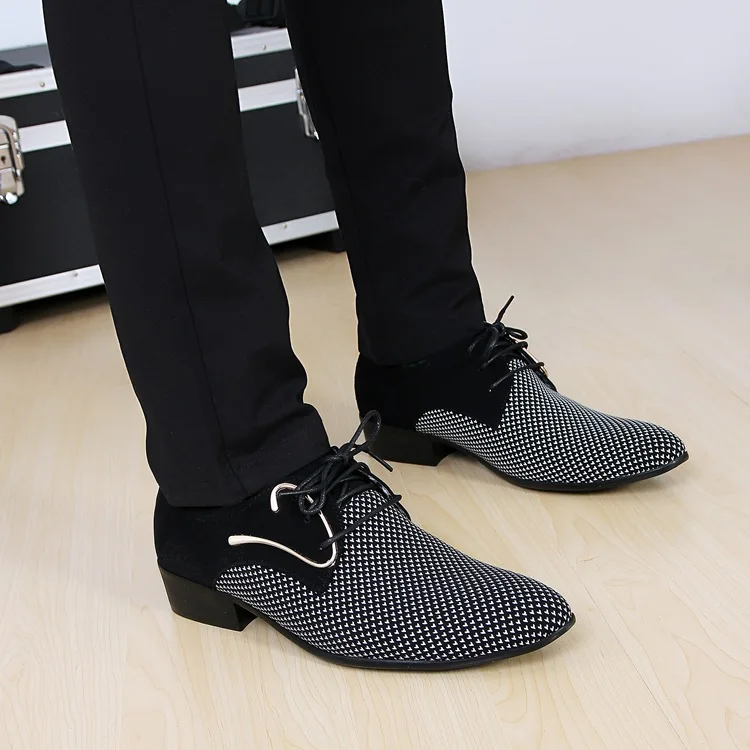 Обувь мужская кожаная остроконечная мужская деловая клетчатая черная свадебная офисная мужская обувь мужская спортивная обувь танцевальная