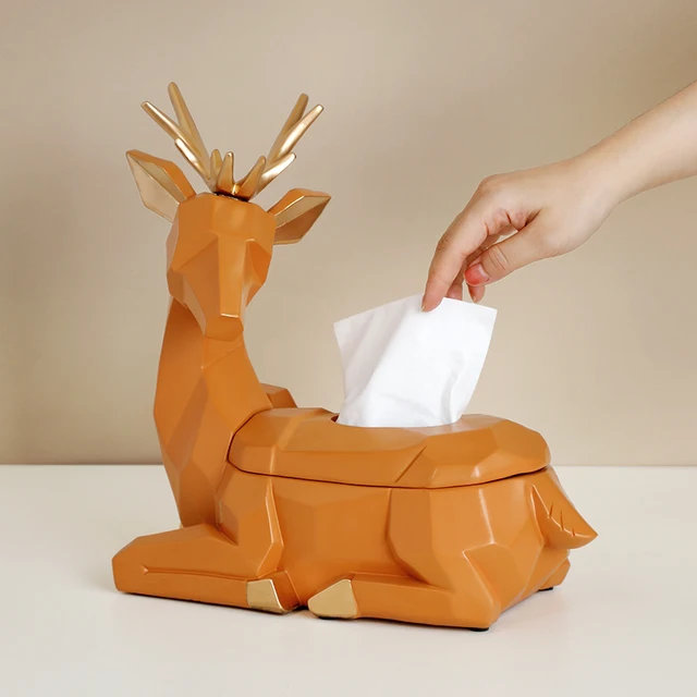 Deer Statue Craft Tissue Box