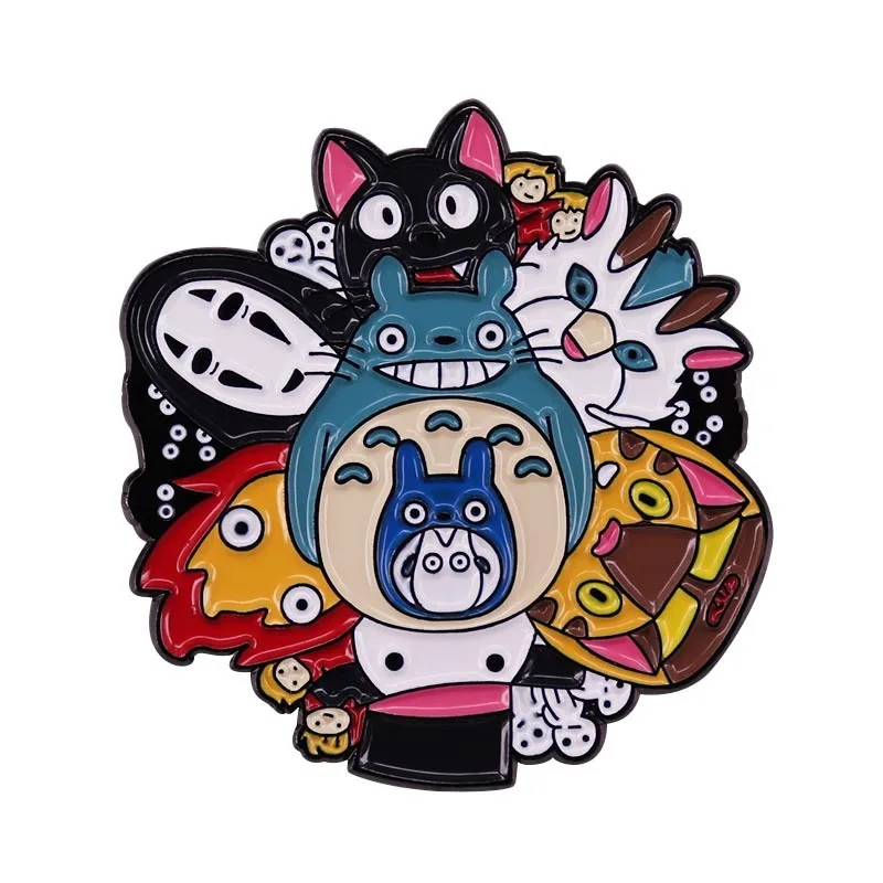 Cute Anime Character Collection Enamel Pin Faceless Male My Neighbor Totoro Mix Badge Child Brooch Lovers Accessories | Украшения и