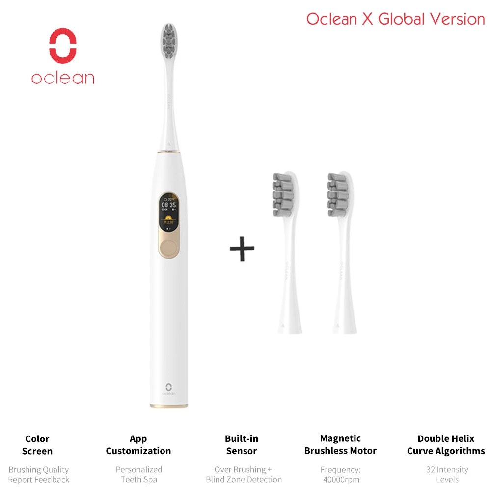 

Oclean X Sonic Electric Toothbrush with 3Pcs Heads Waterproof Ultrasonic Fast Charging Color Screen Tooth Brush Global Version