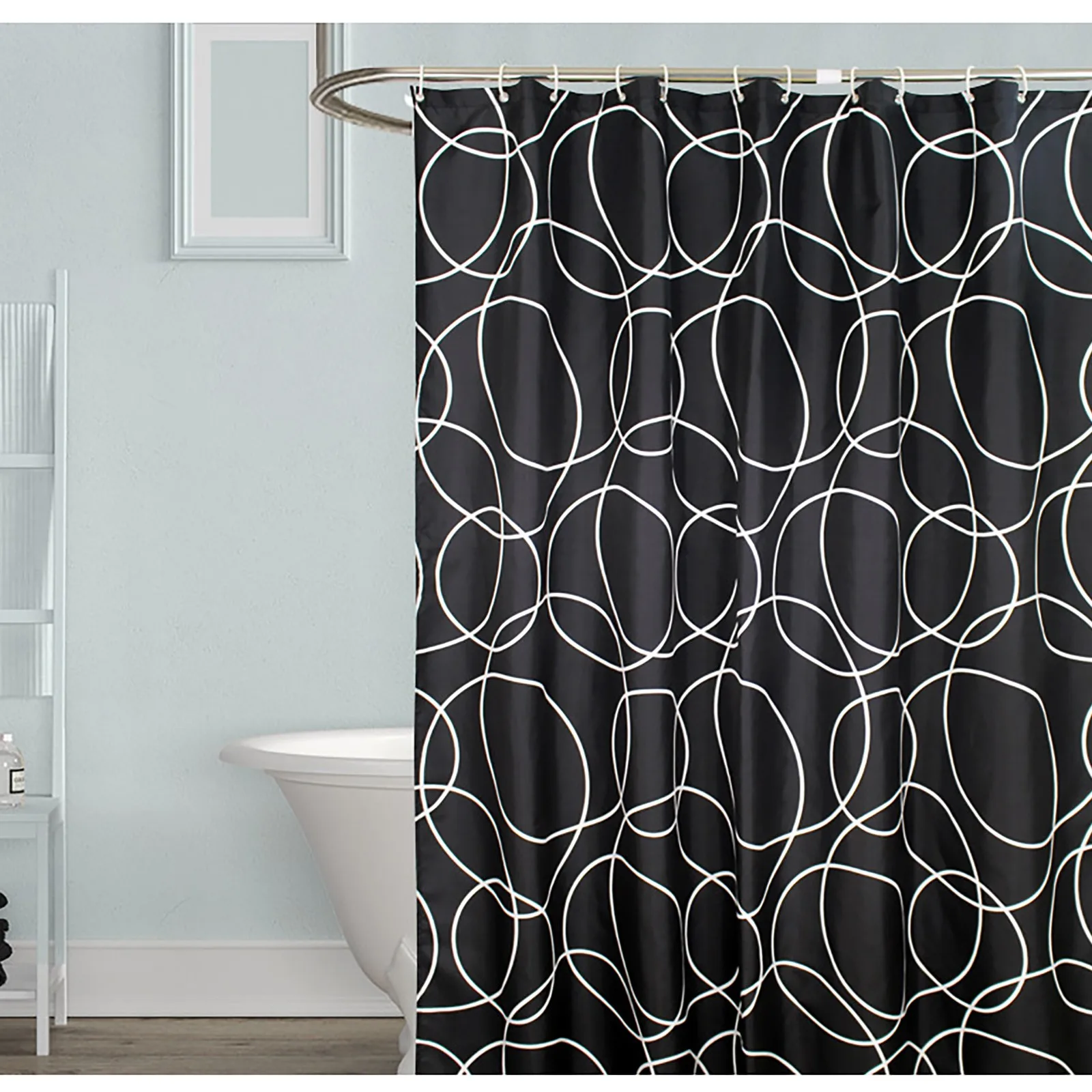 Shower Curtains with Rustproof Hooks for Shower Stall Hanging Design Shower Curtains