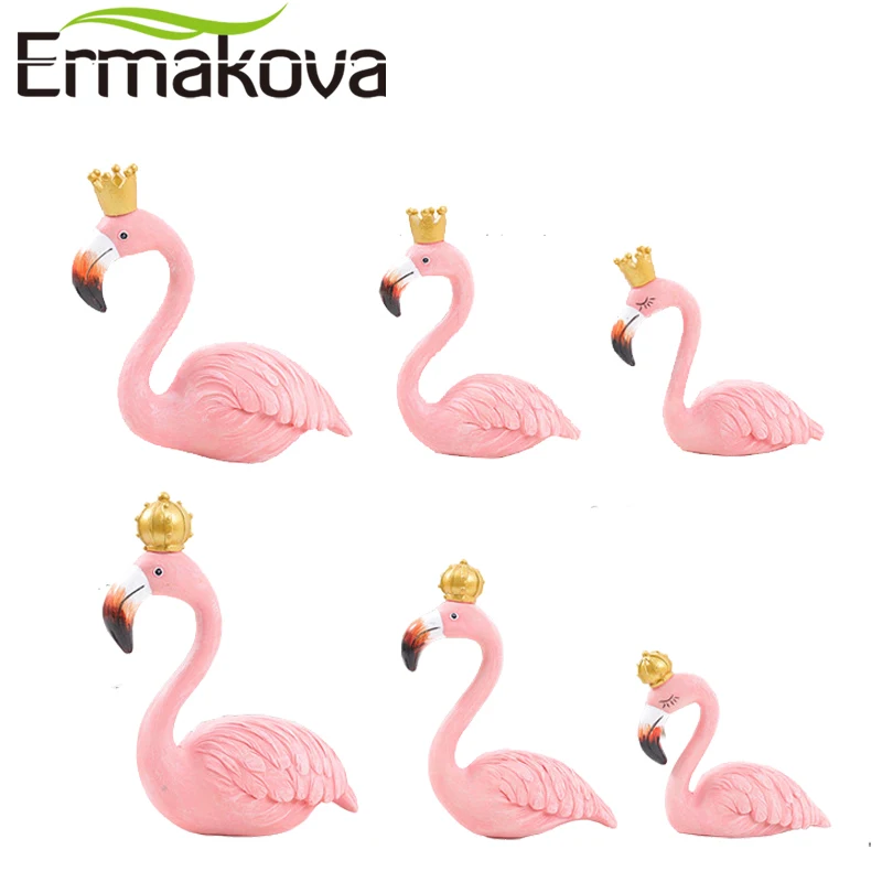 ERMAKOVA 2 шт./пара смолы пара Фламинго фигурка поделка статуя офисном декор