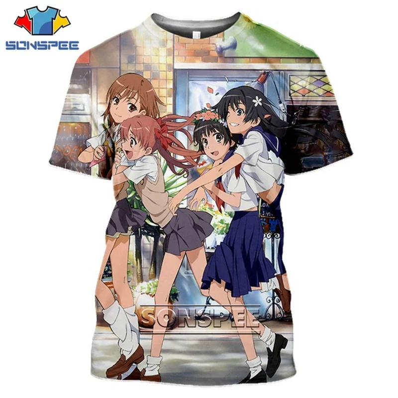 Anime Sexy Girl Summer Oversized T-Shirt Men Women T-shirt 3D Print Comic A Certain Scientific Railgun Harajuku T Shirt Clothing (16)