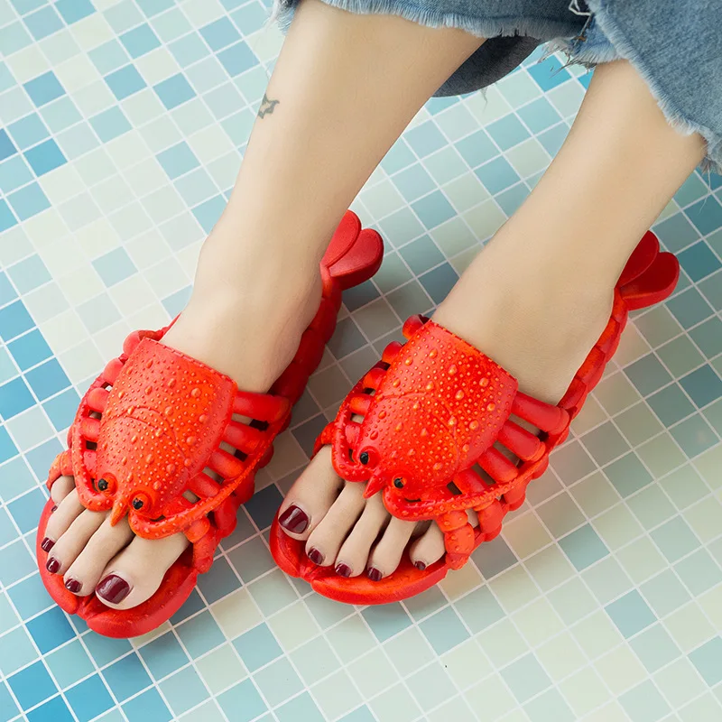 girls leather shoes 2022 Summer Men Shoes Indoor Couple Parent-child Slippers Cute Baby Boys Girls Kids Funny Slippers Red Crayfish Beach Shoes child shoes girl