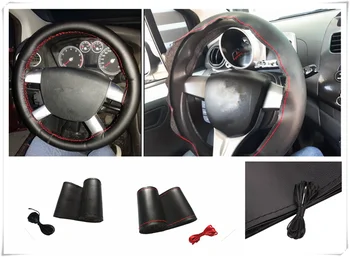 

38CM DIY car auto steering wheel cover soft leather braided needle accessories for Porsche 918 Cayman Boxster 919 718 GT3