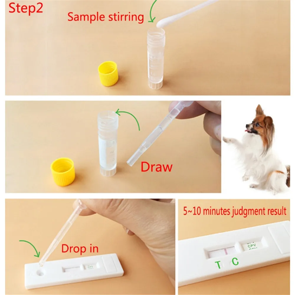 Useful Hot Dog Distemper Virus CDVCPV Home Nasal Swab Health Test Paper One Step Test (7)