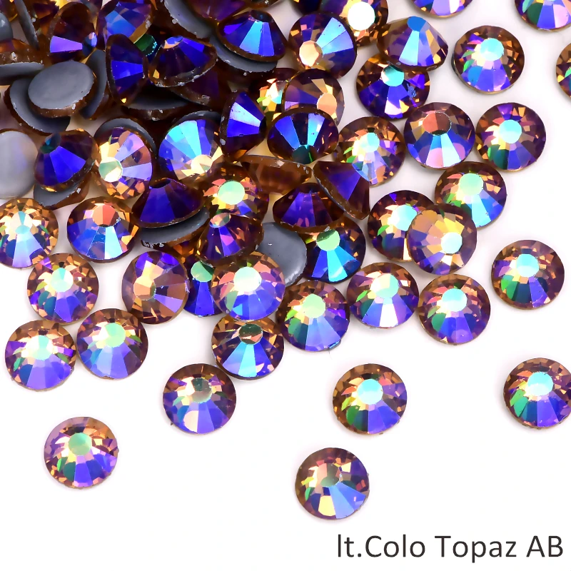 52 Light colo topaz AB Oleeya High quality Better DMC iron on strass hot fix rhinestones