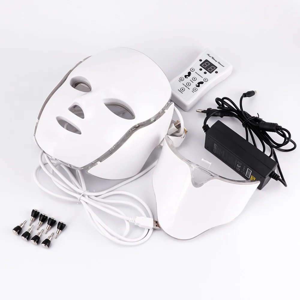 7 Colors Facial Mask LED Korean Photon Therapy Face Neck Mask Light Therapy Acne Wrinkle Removal Device Facial Care Tools Health & Beauty Skin Care
