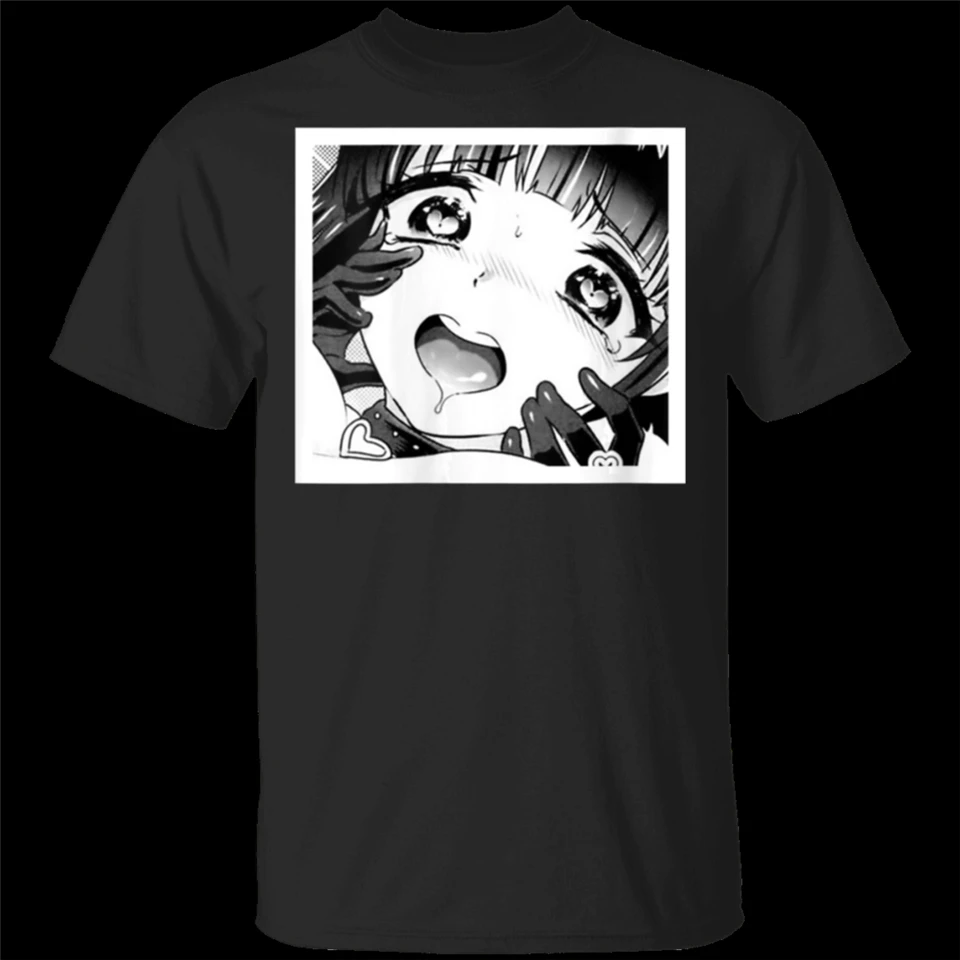 Футболка для девочек с аниме Lewd Ecchi Hentai Otaku Waifu японский черный M XXXL уличная одежда