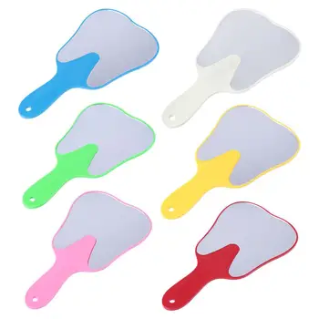 

5 Colors Cute Hand Mirror Tooth Shaped Tooth Clean Mirrors Unbreakable Patient Dental Mirror Tool For Dentist Mouth Checking