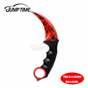 

JumpTime 13cm x 4.6cm Vinyl Decals for CS GO Karambit Knife Marble Fade Car Stickers Fashion SUV JDM (NOTE: THIS IS A STICKER)
