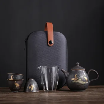 

Ruihe Chengxiang Traveling Tea Set Portable Package One Pot Three Cup Ceramic Kung Fu Tea Set