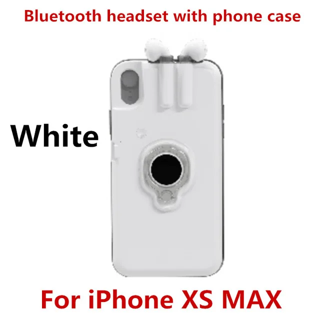 White For iP XS MAX Для iPhone 11/11 Pro беспроводные Bluetooth наушники чехол для телефона для iPhone 6 7 8 Plus Bluetooth ушной чехол для телефона для iPhone XS MAX XR X - Цвет: White For iP XS MAX