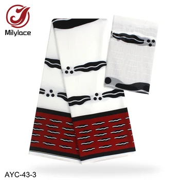 

2019 Fashion Printing Modal Satin fabric 4 yards high quality + African printing chiffon fabric 2 yards for clothes AYC-43