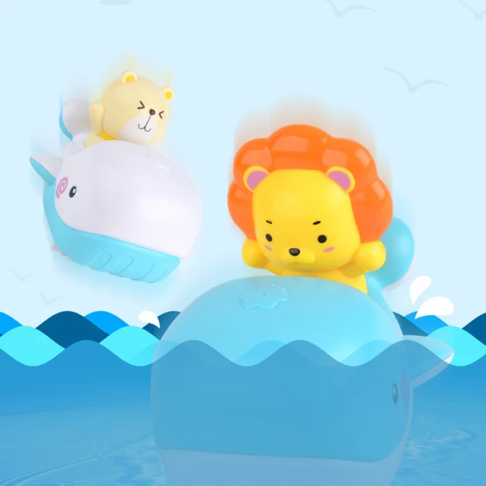 Мультфильм океан игрушка для ванной в форме животного-амфибия Windup воды спрей Игрушки для малышей FJ88