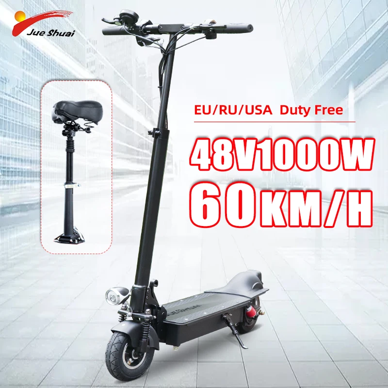 

60KM/H Electric Scooter 1000W 48V Hub Motor Foldable Long Hoverboard Escooter with Seat for Adults Electric Scooters Adults