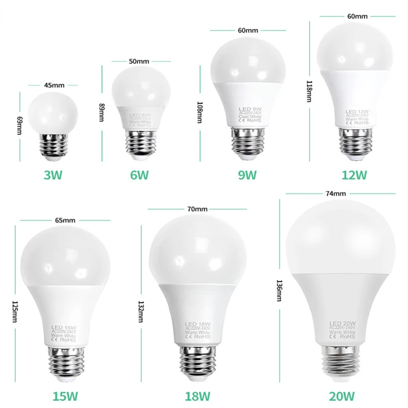 auditie Dag hefboom 3pcs Led Lamp E14 E27 Ac 220v Led Bulb Light Led Spotlight Table Lamp 3w 6w  9w 12w 15w 18w 20w - Led Bulbs & Tubes - AliExpress